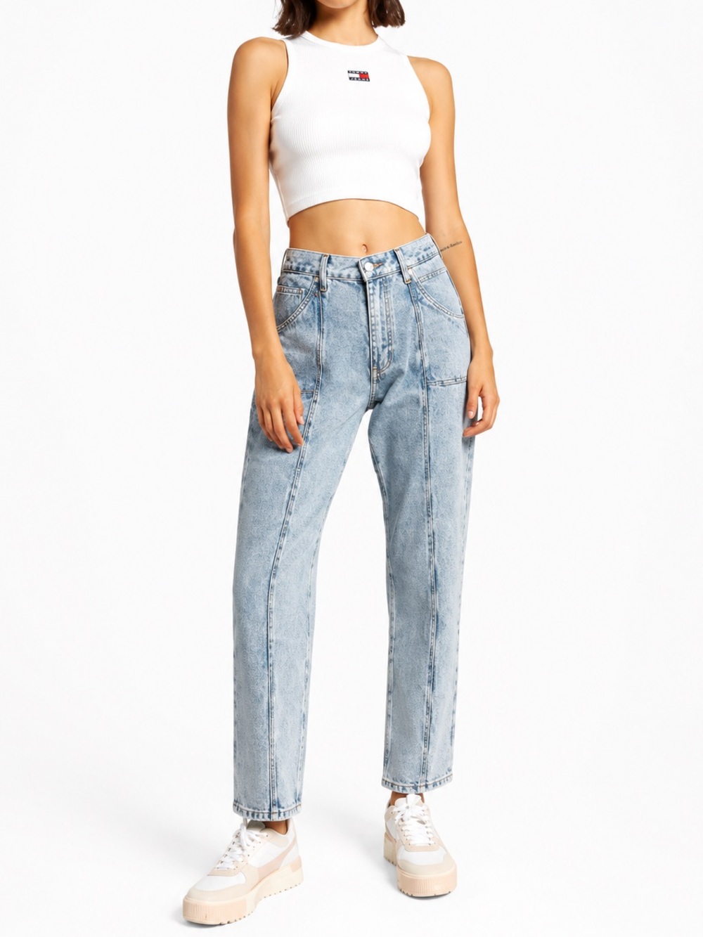 Tommy Jeans Harper High Rise Straight Jeans Light Wash 28 / 30 Y2K 90’s Vintage